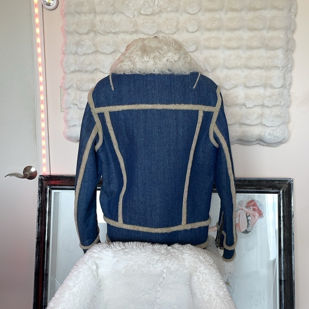 Rag & Bone shearling and denim jacket 100% real shearling internal and external - Picture 5 of 14